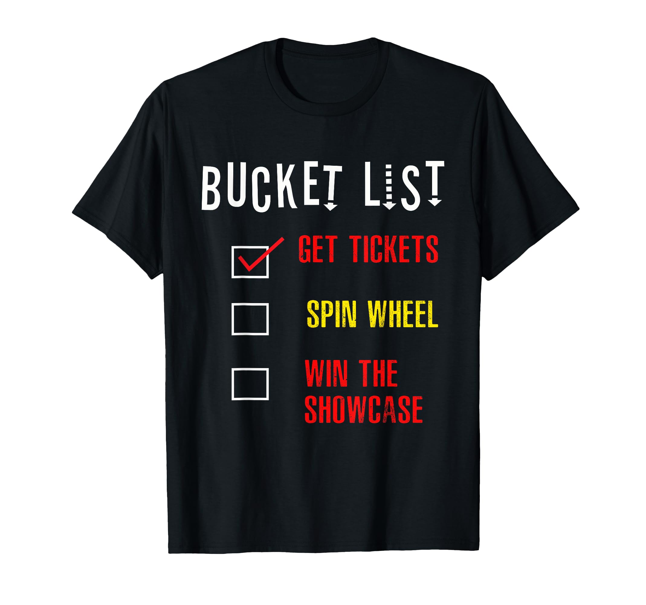 Photo 1 of **PINK** Game Show Bucket List Spin Wheel T-Shirt pink
