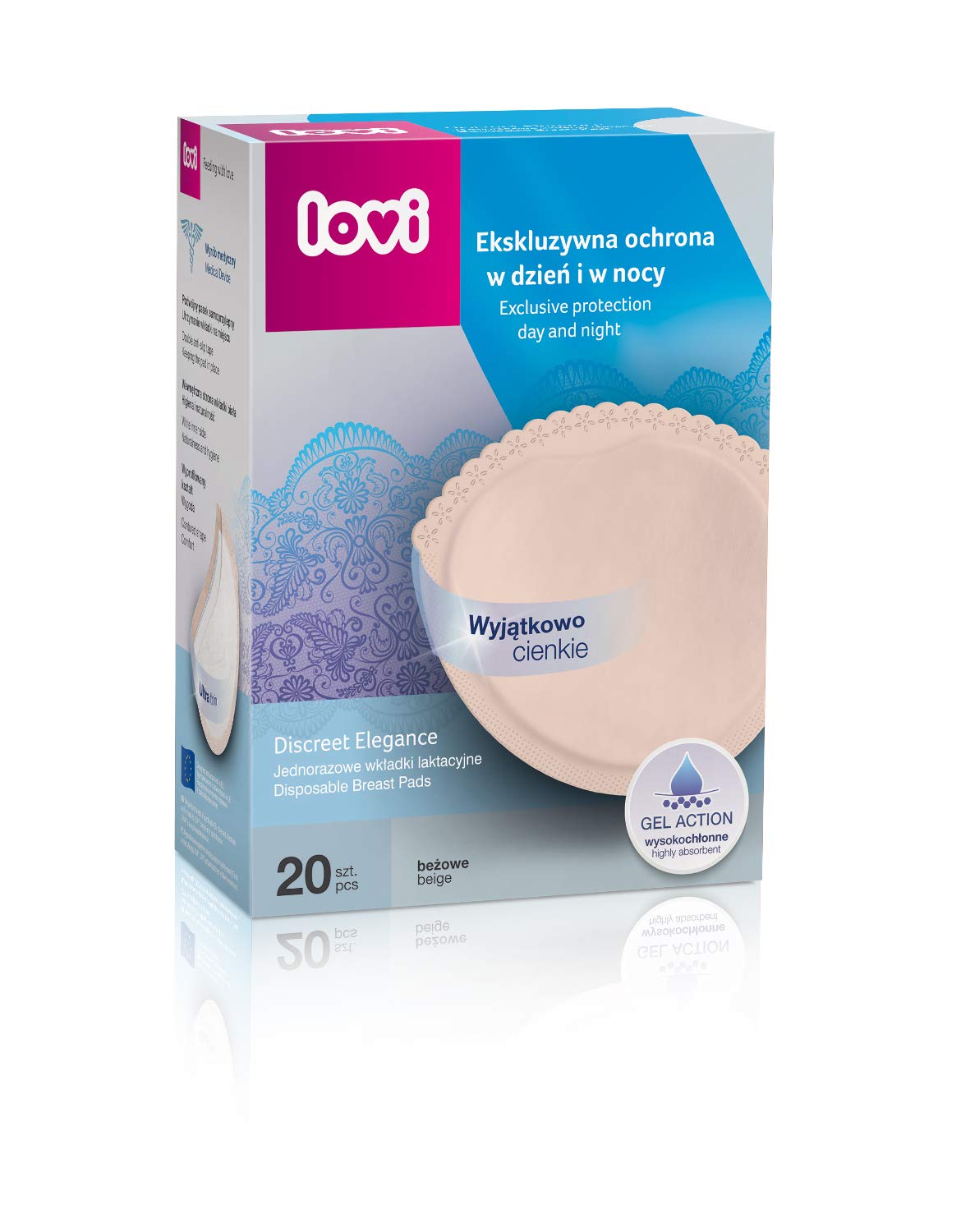 LOVI Disposable Nursing Breast Pads | Pack of 20 | Comfort of Wearing | Underwear Protection | Highly Breathable & Absorbent | Beige