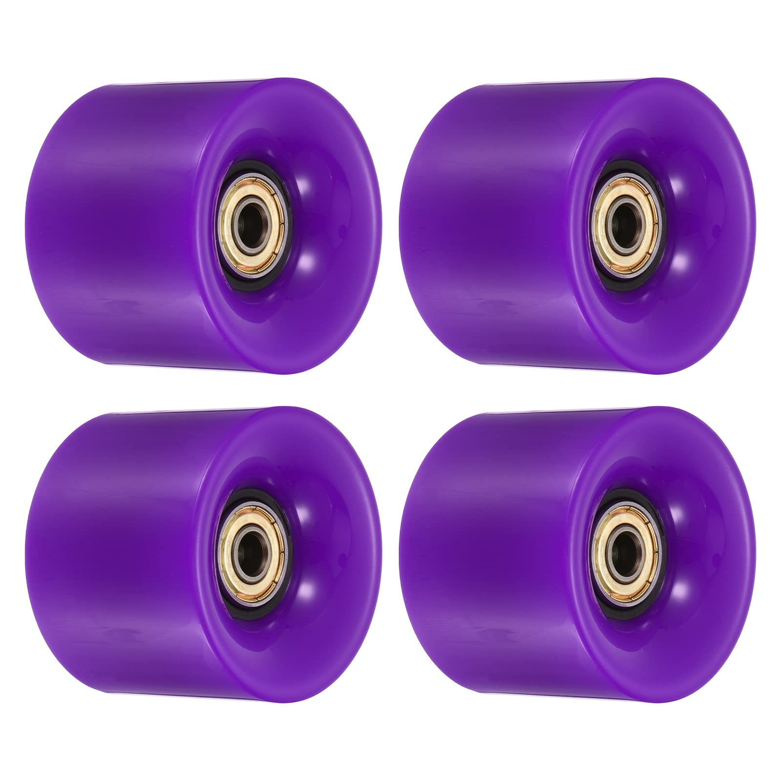 PATIKIL 60mm Longboard Wheels with Bearings ABEC-11, 4 Pack Street Wheels for Skateboards Cruiser Wheel Replacement 80A, Purple Golden