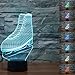 SUPERNIUDB NHL ICE Skating Roller Skates 3D LED Night Light 7 Color Change LED Table Lamp Xmas Toy Gift