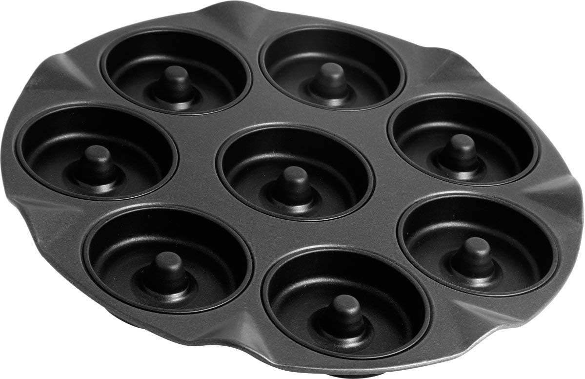 Zenker 8er Apfelküchli-Backblech, Special Creative, Apfelküchlein Backform, mit Antihaftbeschichtung für 8 kleine Kuchen mit Loch, Menge: 1 Stück, Farbe: schwarz