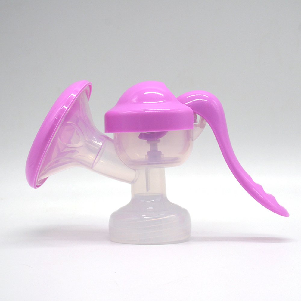 Breastfeeding Manual Breast Pumps Milk Suction with Protective Lid Silicone Portable Hands-Free Design Ideal for Travel (Purple)