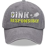 Pickleball Gifts for Men Women, Dink Responsibly Pickle Ball Outdoor Sport Cotton Adjustable Baseball Cap