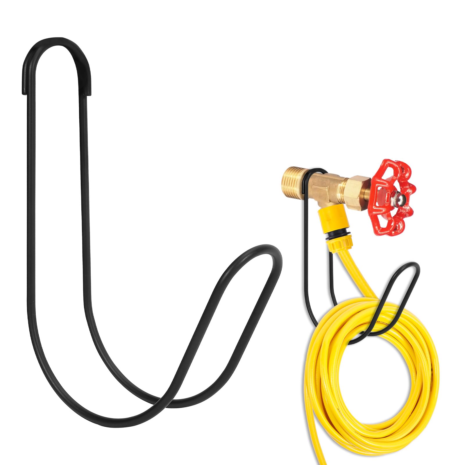 Photo 1 of Yoniccal Garden Hose Storage Hook Water Hose Holder Hose Hanger,304Stainless Steel Solid Hose Hook Holds Up to 50Ft Hose Perfect for Garage, Garden, Tool Room(Matt Black 1pcs)