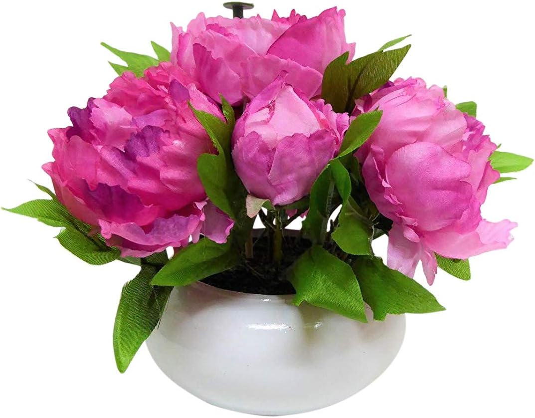 UKGardens Large Artificial Pink Potted Peonies 26cm Tall With Silk