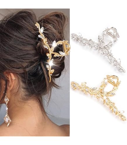 Amazon.com : Suoirblss Woman Glinted Crystal Hair Clip Claw  display picture 2