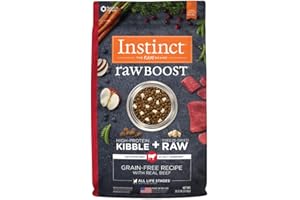 Instinct Raw Boost, Natural Dry Dog Food with Freeze Dried Pieces, High Protein, Grain Free Recipe - Real Beef, 20 lb. Bag