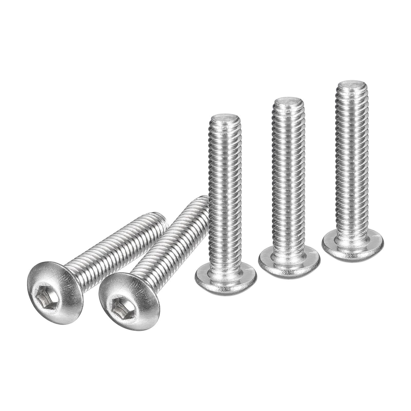 DTGN M4-0.7x20mm Button Head Socket Cap Screws - 100Pack - Good for Machine - 304 Stainless Steel 18/8 - Hex Drive Full Thread Fasteners — image 1