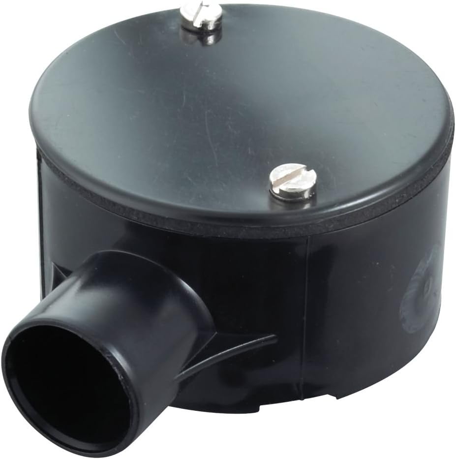 Tower 1-Way Terminal Box 20mm Black Conduit Accessory Mounting Completes Run