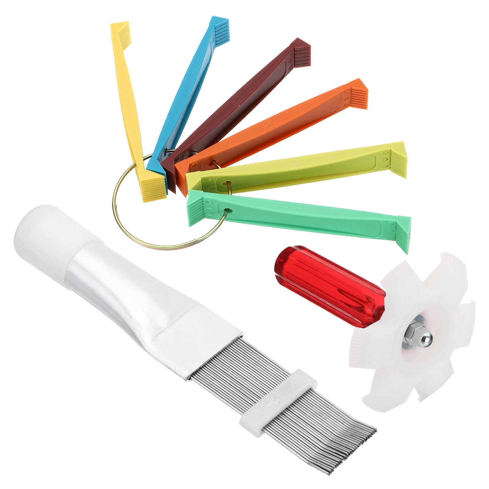 PATIKIL Air Conditioner Fin Comb, Stainless Steel Condenser Fin Straightener & FCR6 Fin Comb & AC Coil Cleaner Tool for AC Unit Radiator Refrigerator