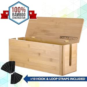 CableRack - Caja de gestión de Cables de bambú para Escritorio: Amazon.es: Electrónica