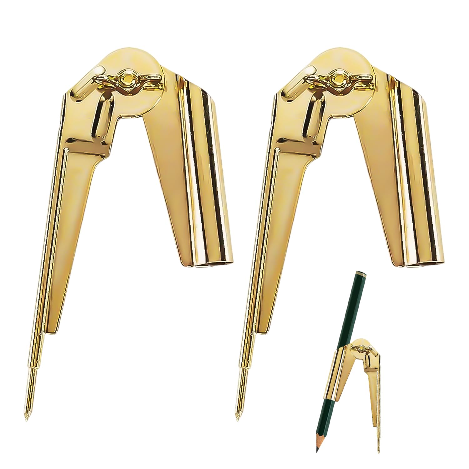 2 Contour Measuring Tools, Marking Tool, Pencil Compass and Marker, Woodworking Circle Marker, Multifunctional Pencil Marking Tool for Woodworking, Graphic Drawing Compass Tool (Gold)