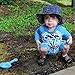 JAN & JUL Cute Newborn Baby Boy Breathable Summer Sun Hat 50 UPF, Adjustable & Foldable (S: 0-6m, Floppy Hat: Navy Wave)