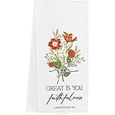 Christian Gifts Kitchen Towels Hostess Housewarming Gifts for Women Men Motivational Quotes Bible Verse Floral Waffle Weave Tea Hand Dish Towels for Bathroom Kitchen Decorative 14 x 23 Inches