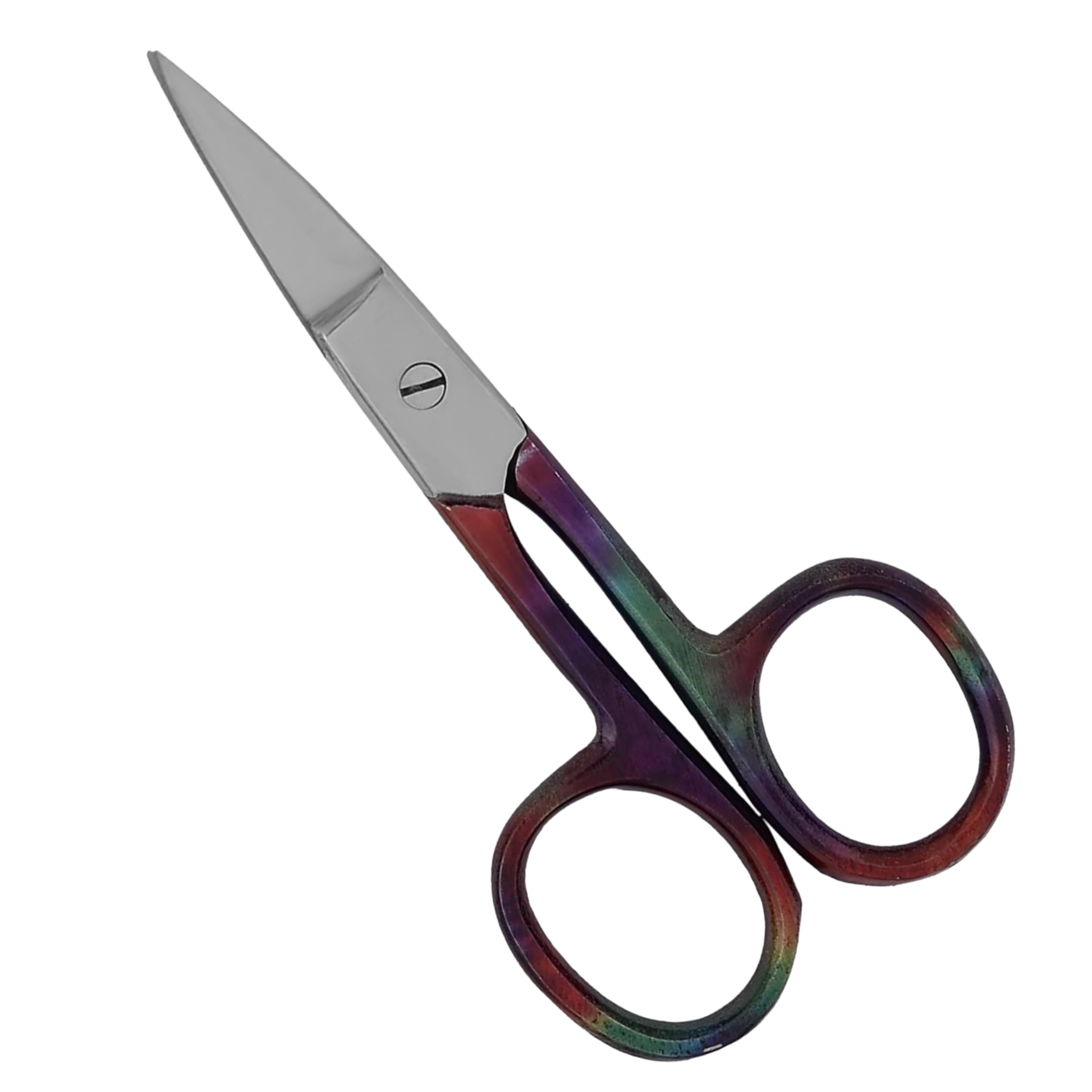 ASM Premium Nail Scissors Curved Manicure Cuticle Scissors - Heavy Duty Cuticle Trimmer for Eyebrow, Beard & Nose Hair Trimming 4" - Ideal Christmas Gifts for Women & Men (Gold Green)