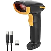 Inateck 1D Barcode Scanner, Wireless Bluetooth Handheld, 2000mAh Battery | USB Wired Mode, APP &amp; SDK Configuration, 3-Month Battery per Charge, Reads Damaged &amp; Dirty 1D Barcodes