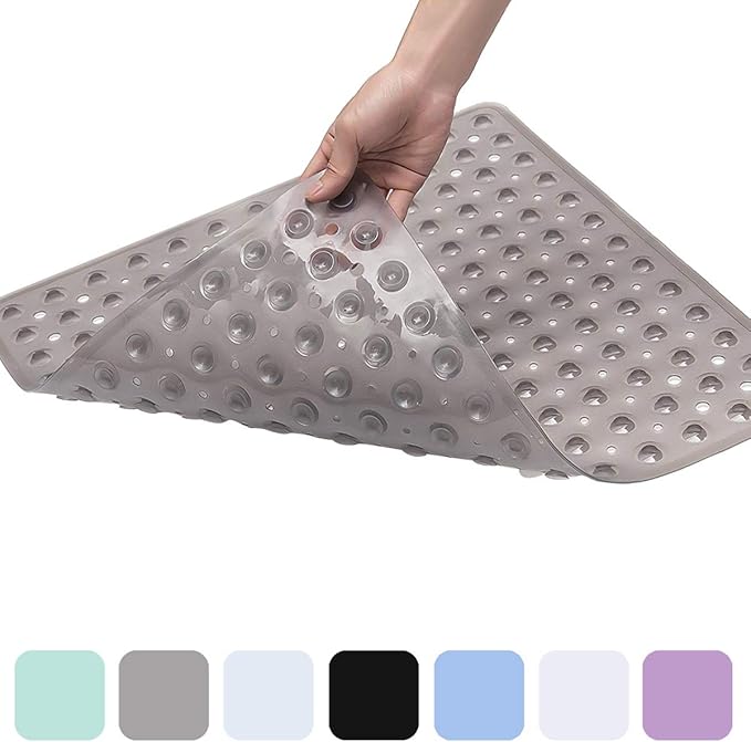 XIYUNTE Square Shower Mats Non Slip Anti Mould Machine Washable Bath