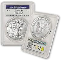 2020 Silver American Eagle MS-70 PCGS (First Strike, Struck at West Point) by CoinFolio $1 MS70 PCGS