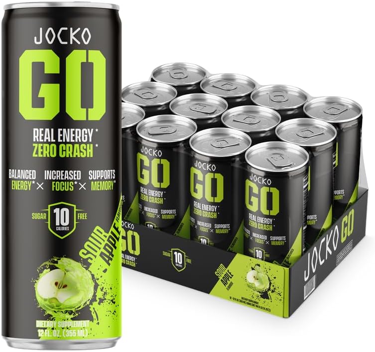 Jocko GO Energy Drink KETO, Vitamin B12, Vitamin B6, Electrolytes, L