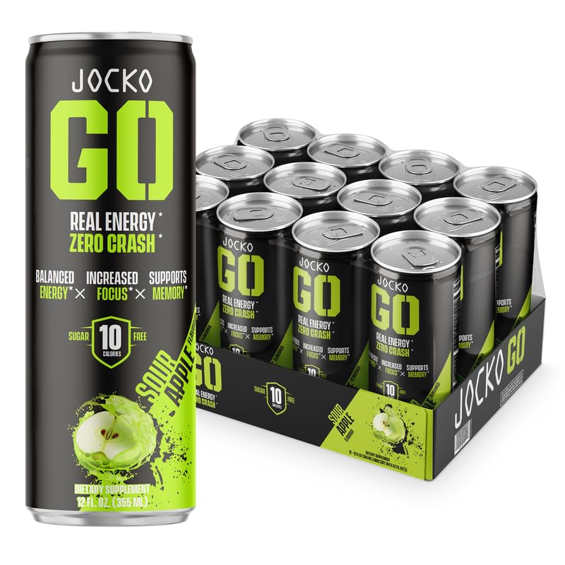 Jocko GO Energy Drink KETO, Vitamin B12, Vitamin B6, Electrolytes, L