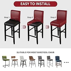 YISUN Bar Stool Covers, Stretch Waterproof PU Bar