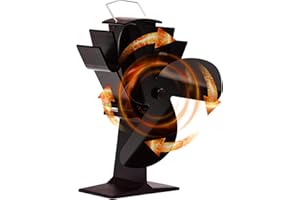 Tomersun 3 Blades Heat Powered Stove Fan for Wood/Log Burner/Fireplace