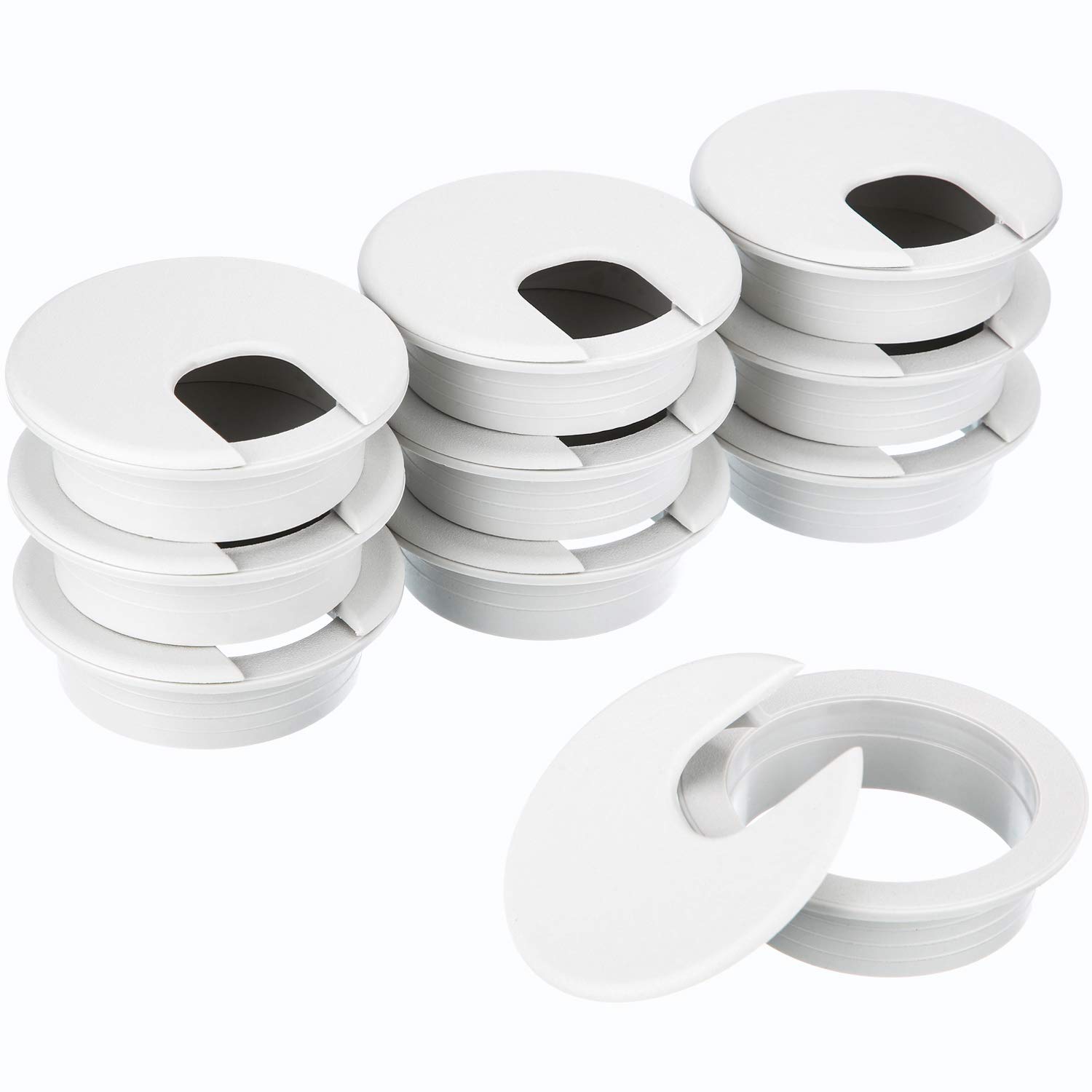 10 Packs Desk Cable Wire Grommet Cord, PC Computer Desk Plastic Grommet
