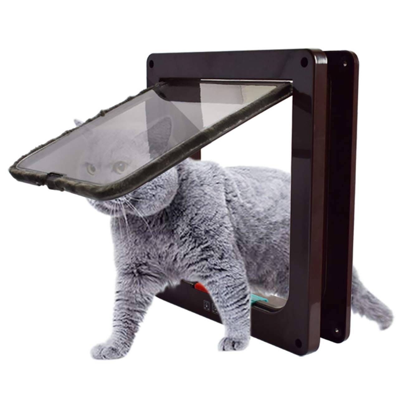 Uheng Large Pet Cats Door Cat Flap with 4 Way