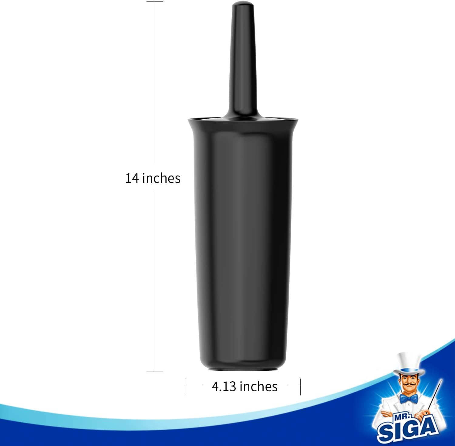 MR.SIGA Toilet Bowl Brush and Holder for Bathroom, Black, 1 Pack: Kitchen & Dining