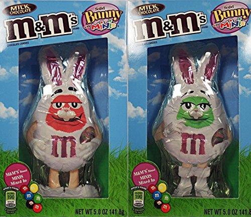 M&M'S Easter Milk Chocolate MINIS Size Candy Solid Easter Bunny 5-Ounce Bar - 2 Pack
