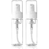 SOTICA Foam Pump Bottle 7OZ 2PCS Transparent Empty Foam Dispenser | Plastic Foaming Soap Dispenser for Travel &amp; Home Foaming Spray Bottle for Hand Soap, Shampoo, Lotion &amp; Kitchen Use