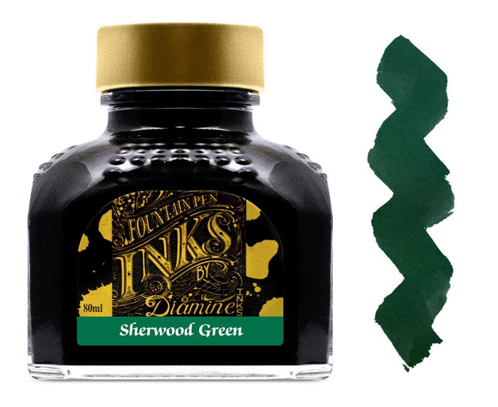 Diamine 80ml Sherwood Green fountain pen ink bottle
