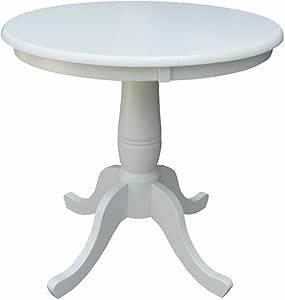 Mesa de comedor con pedestal redonda, altura estándar para sillas