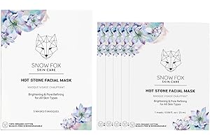 SNOW FOX SKIN CARE Snow Fox Skincare Hot Stone Facial Mask for Oil Control & Pore Treatment, 5-Pack