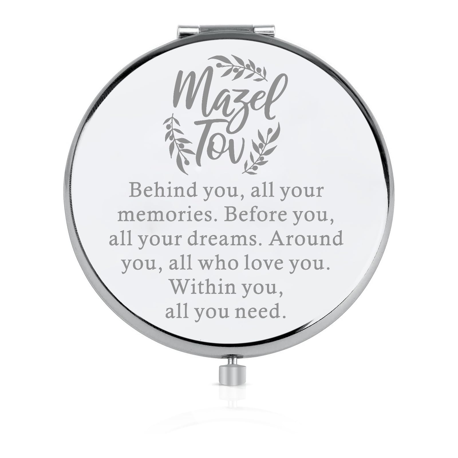 FEELMEM Mazel Tov Good Luck Compact Mirror Bat Mitzvah Gift Jewish Party Congratulations Gift