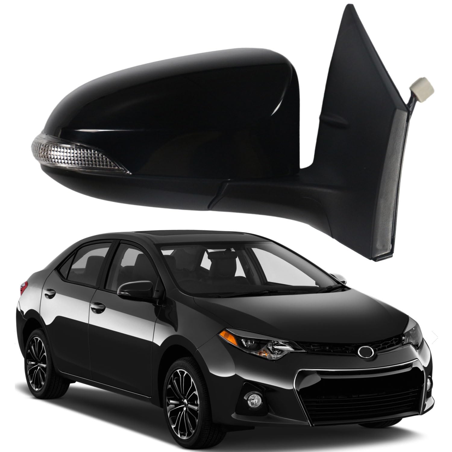 Photo 1 of Marretoo for Toyota COROLLA Side Mirror Passenger Side RH Assembly 2014 2015 2016 2017 2018 | Power | Heated | Turn Signa| Replacement TO1320295 for Toyota COROLLA Accessories