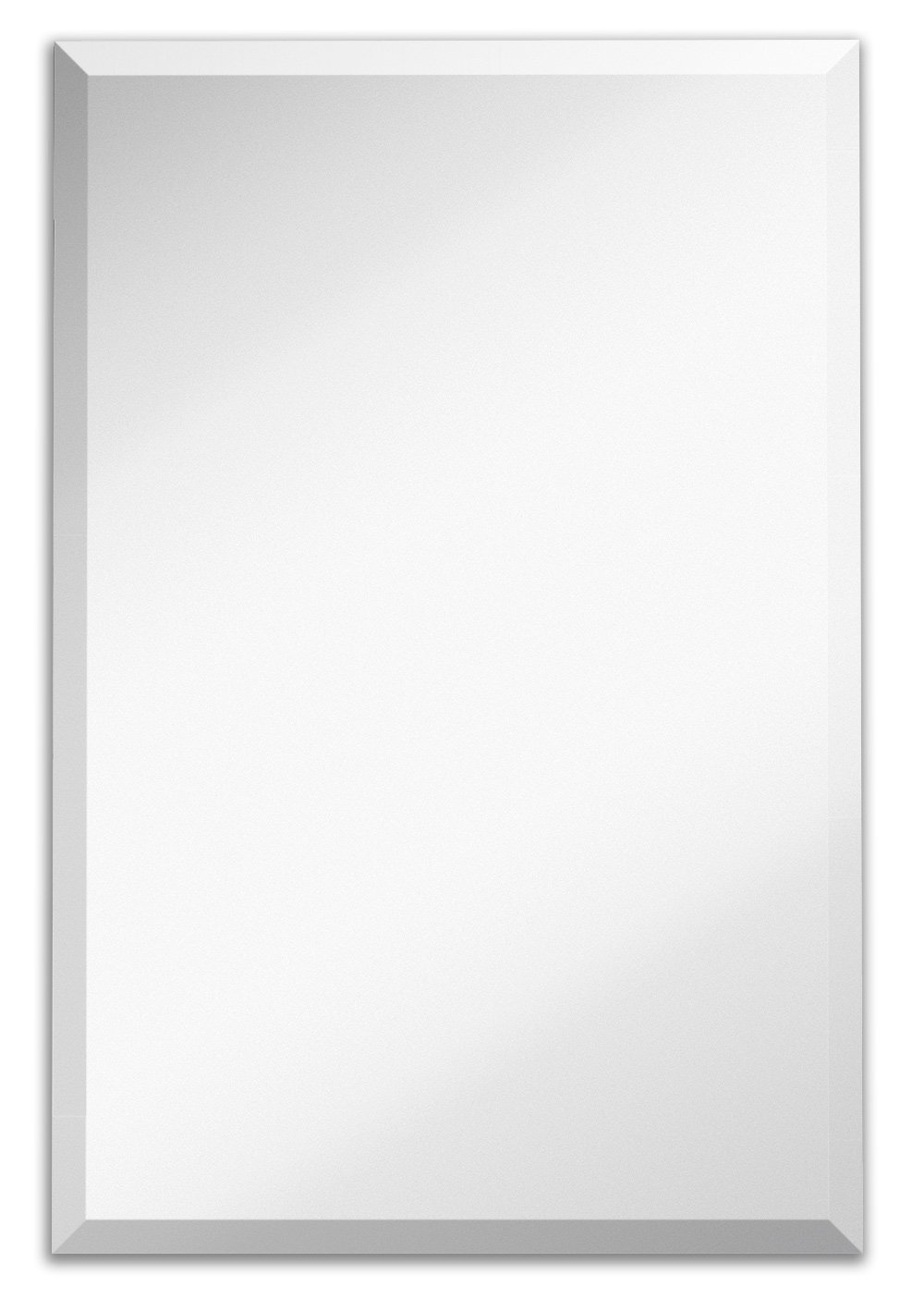 Large Simple Rectangular Streamlined 1 Inch Beveled Wall Mirror
