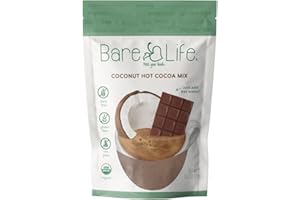 Bare Life: Dairy Free Coconut Hot Cocoa Mix Pouch | Gluten Free, Vegan, USDA Organic, Plant Based, Paleo, Soy Free, Corn Free, Lactose Free, Kosher Pareve, Refined Sugar Free, Hot Chocolate - Just Add Hot Water, 9.52 oz.