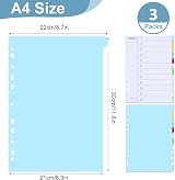 Thboxes File Dividers A4 3 Pack 10 Part Multi Hole Punched Indexed view 2