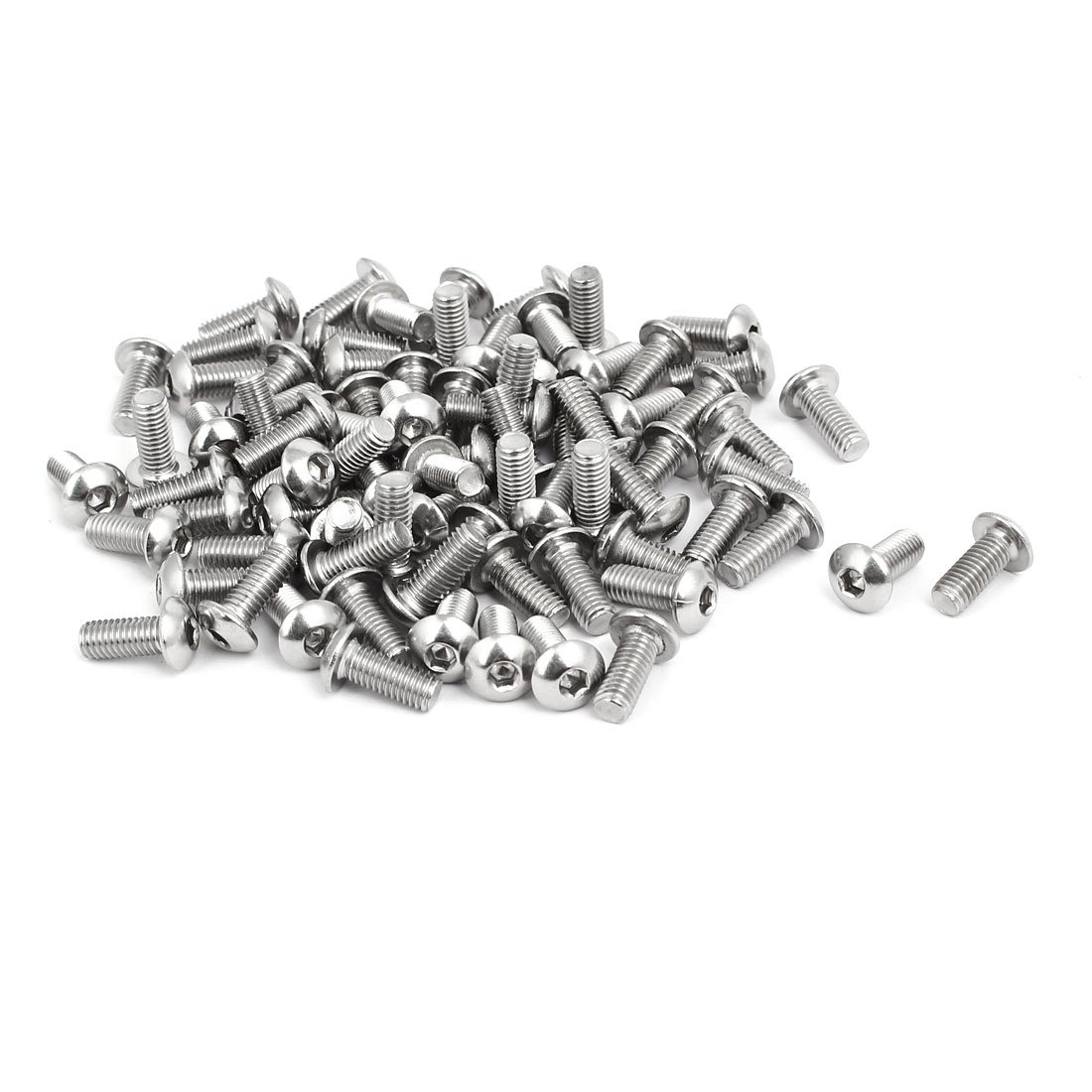 sourcingmap M5x12mm 304 Stainless Steel Button Head Hex Socket Cap Screws Bolts 80pcs