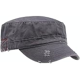 The Vintage Year Washed Cadet Cotton Twill Adjustable Military Radar Distressed Sport Caps