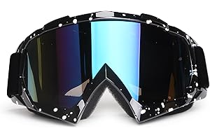 YOHOG Motorcycle Goggles Dirt Bike Goggles Motocross Goggles ATV Goggles Anti UV Dustproof Bendable Riding goggles Eye Protection Goggles Anti Fog Racing Goggles Color Lens (Black)