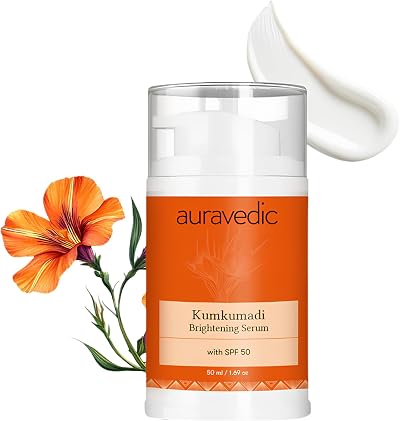 Auravedic Kumkumadi Sunscreen SPF 50 Face Serum 50ml Brightening Dark Spot