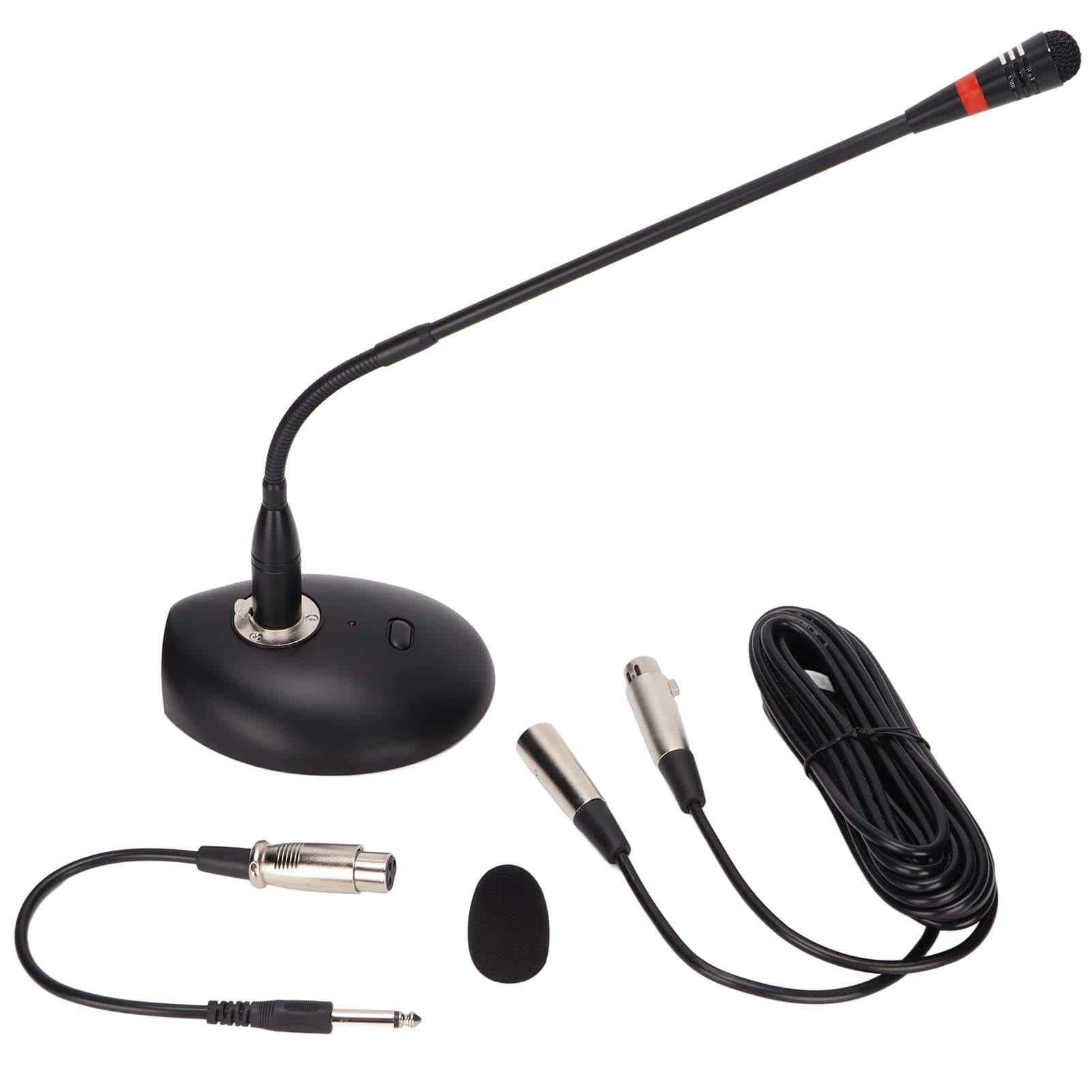 ciciglow Gooseneck Wired Microphone, Desktop Desktop Gooseneck Microphone With Xlr Head To 6.35mm Audio Cable For Conference/Web Speech/Broadcast Recording