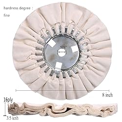 8" White Airway Buffing Wheel,5/8'' Arbor Hole,16