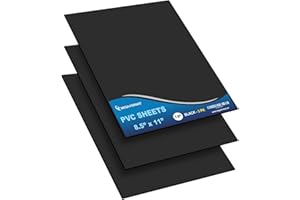 Mega Format Expanded PVC Plastic Sheets - 8.5" X 11" Rigid Black Sheet for Crafts, Signage, & Displays - Sintra, Celtec PVC Board - Waterproof for Outdoors Use - 1/8" 3mm Thick - 3-Pk-Black