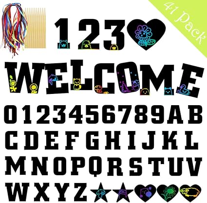 Amazon Com Letter Number Scratch Art Birthday Party Supplies
