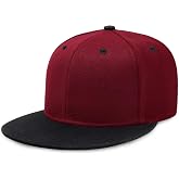 CHOK.LIDS Classic Snapback Flat Bill Hat Blank Adjustable Baseball Cap | Structured high crown, flat visor, blank front for customization, adjustable snap closure, trendy everyday style