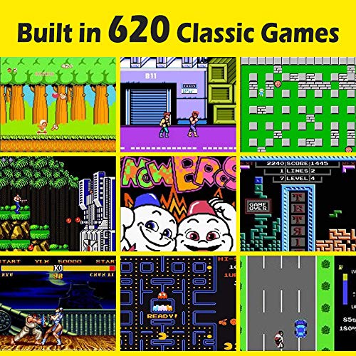 Beyondsky Classic Game Console Built-in 620 TV Video Games - Retro Family Mini Game Console with 8-bi,AV Output and Dual Control Controllers, Plug and Play, Bring Back Happy Childhood Memories