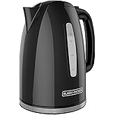 Black+Decker 1.7L Rapid Boil Electric Kettle with Removable Filter and Swivel Base, Cordless Tea Kettle